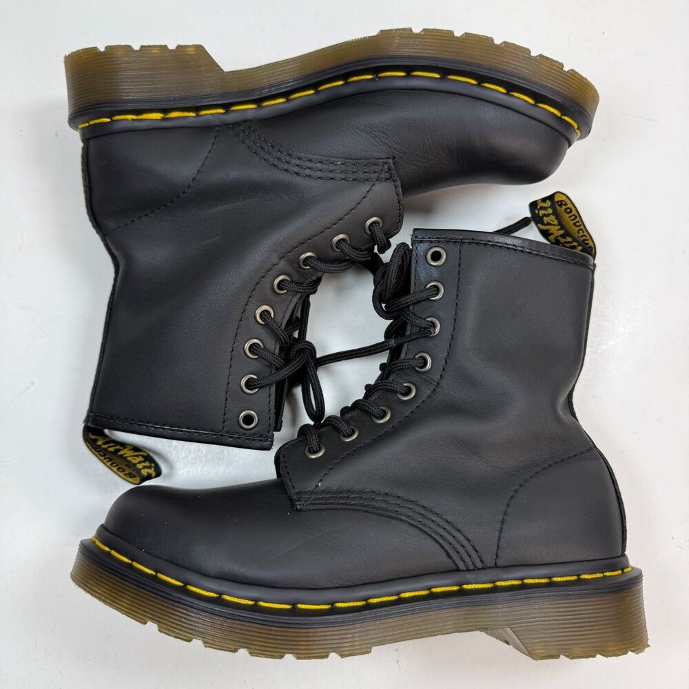 Dr Martens 1460 Womens Size 5 Black Smooth Leather 8 Eye Combat Boots Doc